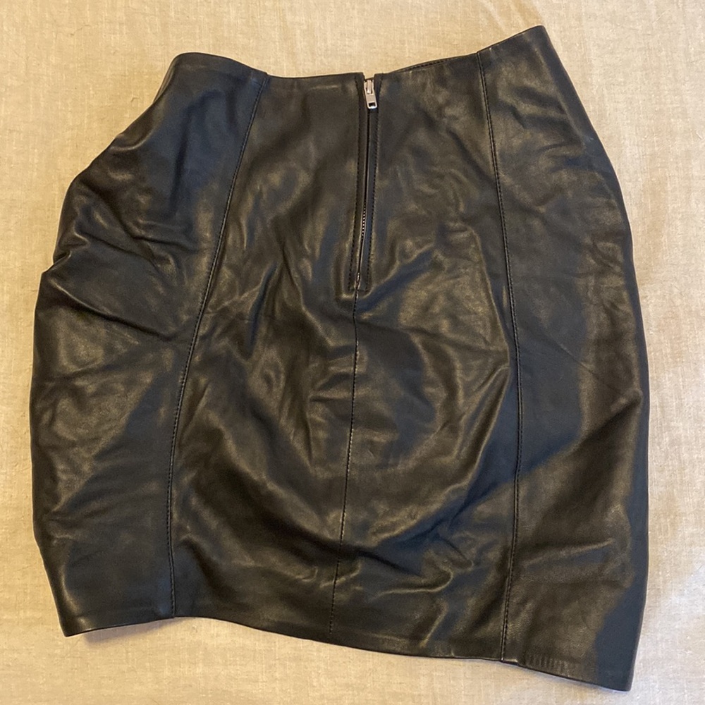 Camila Coelho x Revolve Clementine bodycon Ruched black Leather mini Skirt Small - Picture 10 of 12
